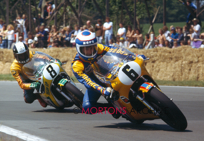 0016 
 Post TT Mallory Park, 11.06.1978 - No. 6 Steve Parrish and No. 8 Dave Potter both on 750 Yamaha 
 Keywords: 1978, June, Mallory Park, Mortons Archive, Mortons Media Group Ltd, Nick Nicholls, Post TT