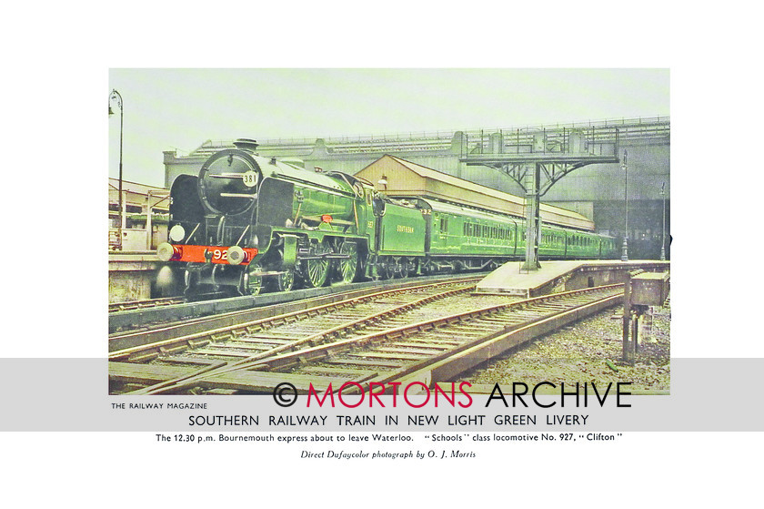 SUP - 1933 Dec SR Schools class loco 927 green 
 SR School Class Loco No. 927 
 Keywords: Big Four Locomotives, Mortons Archive, Mortons Media Group Ltd, Supplement, The Railway Magazine