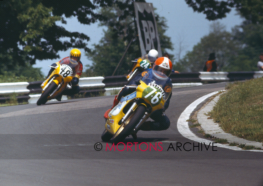 0018 
 Post TT Mallory Park, 11.06.1978 - No. 76 Charles Mortimer, No. 48 John Cowie and No. 24 Clive Padgett all on 250 Yamaha 
 Keywords: 1978, June, Mallory Park, Mortons Archive, Mortons Media Group Ltd, Nick Nicholls, Post TT