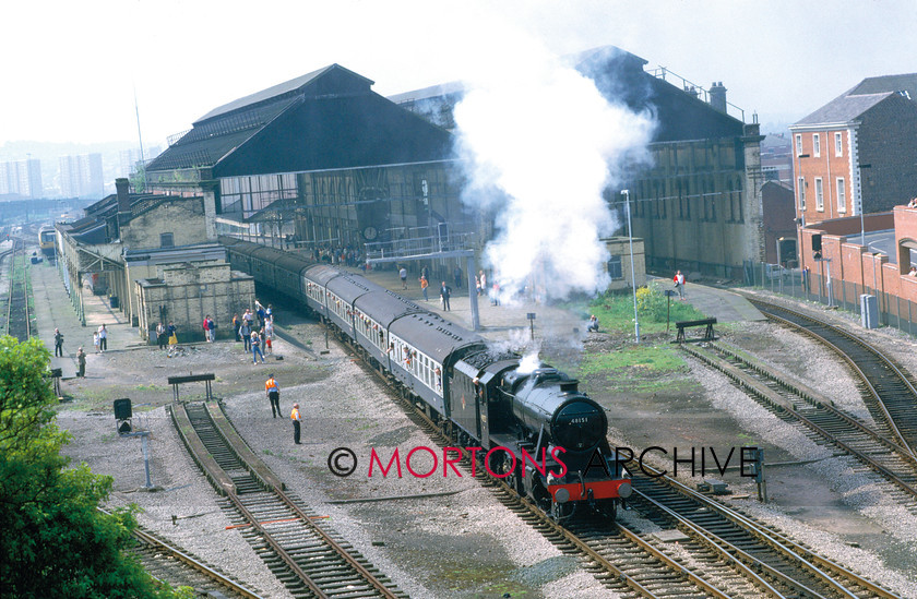 Roofs 002 
 Blackburn station was rebuilt by the Lancashire & Yorkshire Railway between 1886 and 1888, with an impressive new two-bay overall roof. Due to its condition, the roof was demolished in 2000. LMS 8F 2-8-0 No. 48151 departs for Carlisle on May 20, 1989. BRIAN SHARPE