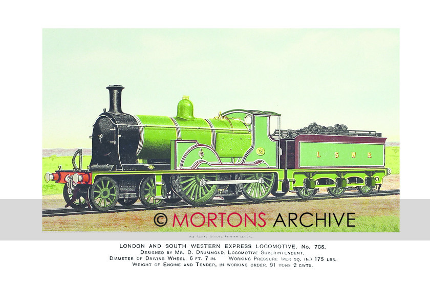 SUP - 1899 Sept LSWR Express Loco 706 
 LSWR No. 706 
 Keywords: Big Four Locomotives, Mortons Archive, Mortons Media Group Ltd, Supplement, The Railway Magazine