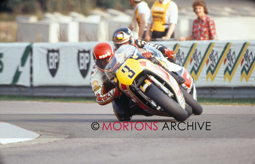 NNC 14 02 12 035 
 NNC 14 02 12 035 - No. 3 Randy Mamola - Suzuki leads Barry Sheene and Kork Ballington 
 Keywords: 1981, 50th Aniversary Race, Donington Park, Event, Mortons Archive, Mortons Media Group, Nick Nicholls