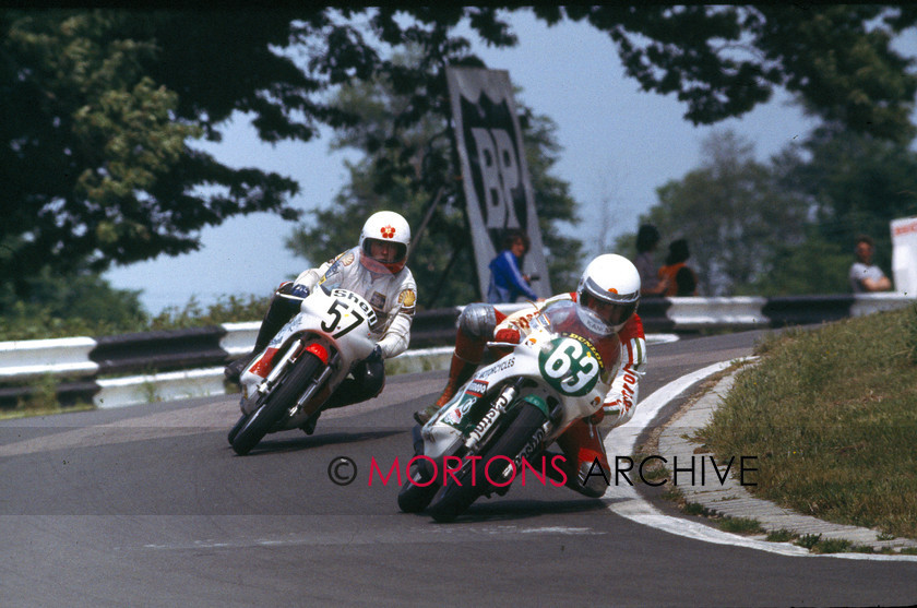 0001 
 Post TT Mallory Park, 11.06.1978 - No. 63 Graham Young leading No. 57 Steve Tonkin they were both on 250cc Yamahas. 
 Keywords: 1978, June, Mallory Park, Mortons Archive, Mortons Media Group Ltd, Nick Nicholls, Post TT