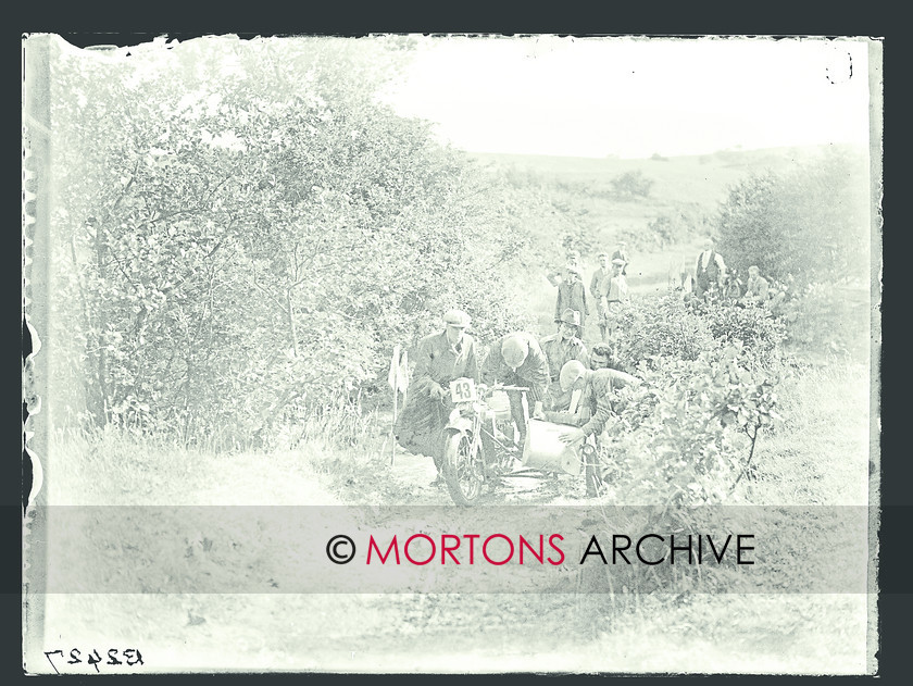 053 SFTP 05 
 The London-Dartmoor Trial, 1929 - There was a high attrition rate, with 35% failing to finish. That may have been the fate of the outfit. 
 Keywords: 1929, Glass plate, July, Mortons Archive, Mortons Media Group Ltd, Straight from the plate, The Classic MotorCycle