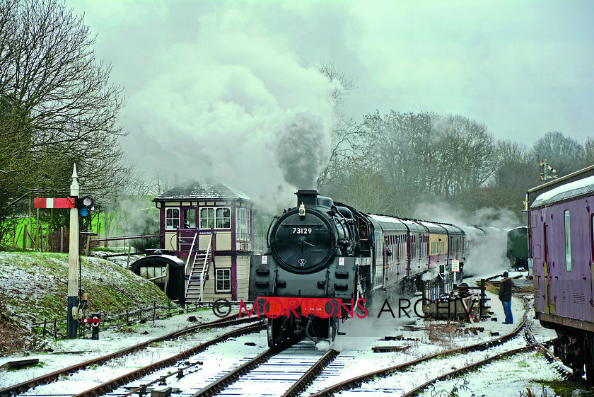 020 73129 Butterley 
 BR Standard Caprotti 5MT 4-6-0 No. 73129 approaches Butterley station. 
 Keywords: Heritage Railway, Mortons Archive, Mortons Media Group Ltd