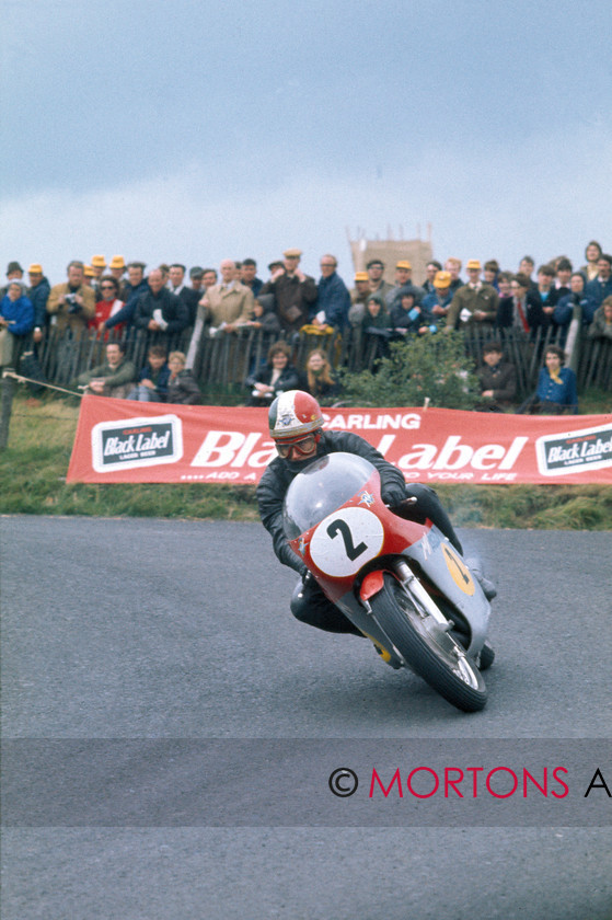 MCM 004 
 Agostini taking part in the 1970 Ulster GP riding his 500cc MV3. 
 Keywords: Action, Giacomo Agostini, Mortons, Mortons Archive, Mortons Media Group Ltd, MV, Nick Nicholls, Ulster GP