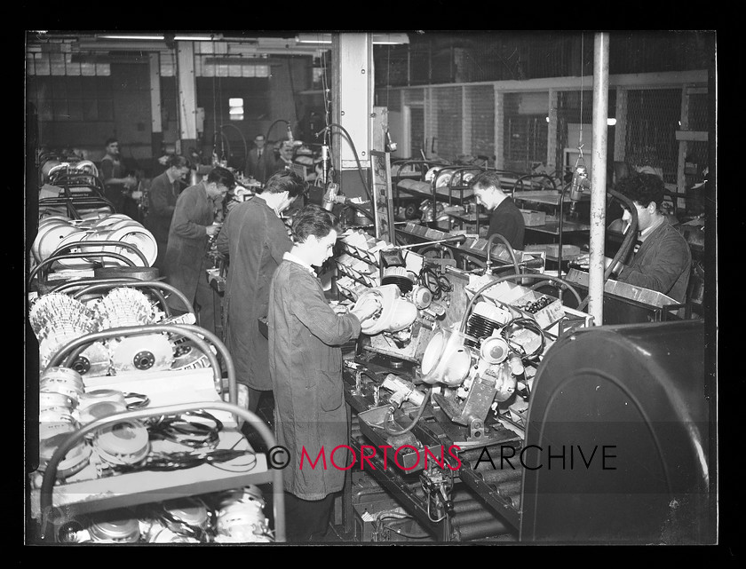 19674-10 
 Villiers engineering, Wolverhampton. Scooter engine production, scooter engine assembly 
 Keywords: 1959, 19674-10, August 2009, engine, glass plate, Mortons Archive, Mortons Media, Mortons Media Group Ltd., production, scooter, scooter engine asembly, scooter engine production, Straight from the plate, The Classic MotorCycle, villiers, villiers engineering, wolverhampton