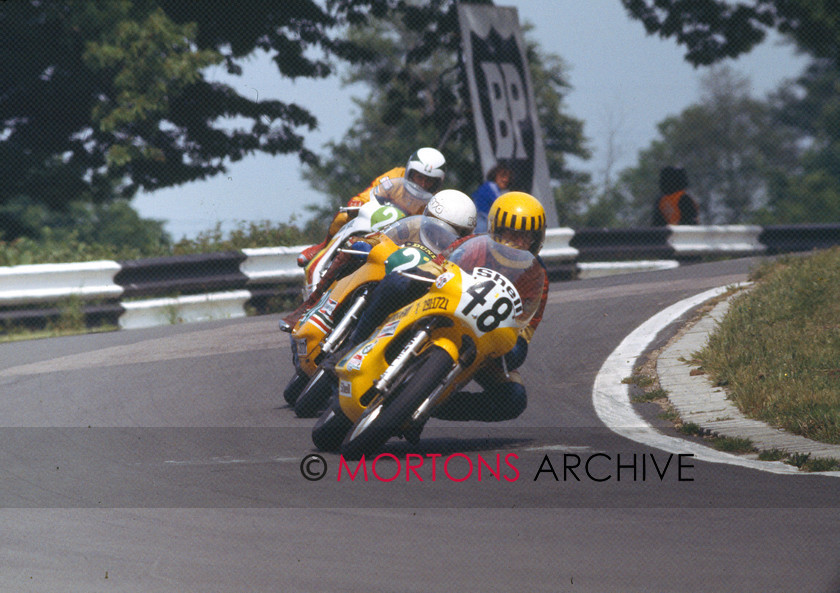 0020 
 Post TT Mallory Park, 11.06.1978 - No. 48 John Cowie leads Clive Padgett adn Barry Woodland all on 250cc Yamahas 
 Keywords: 1978, June, Mallory Park, Mortons Archive, Mortons Media Group Ltd, Nick Nicholls, Post TT