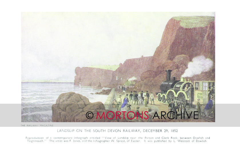 SUP - 1947 Jan Feb Landslip on South Devon Railway Dec-29 1852 
 Landslip on the South Devon Railway 
 Keywords: Big Four Locomotives, Mortons Archive, Mortons Media Group Ltd, Supplement, The Railway Magazine