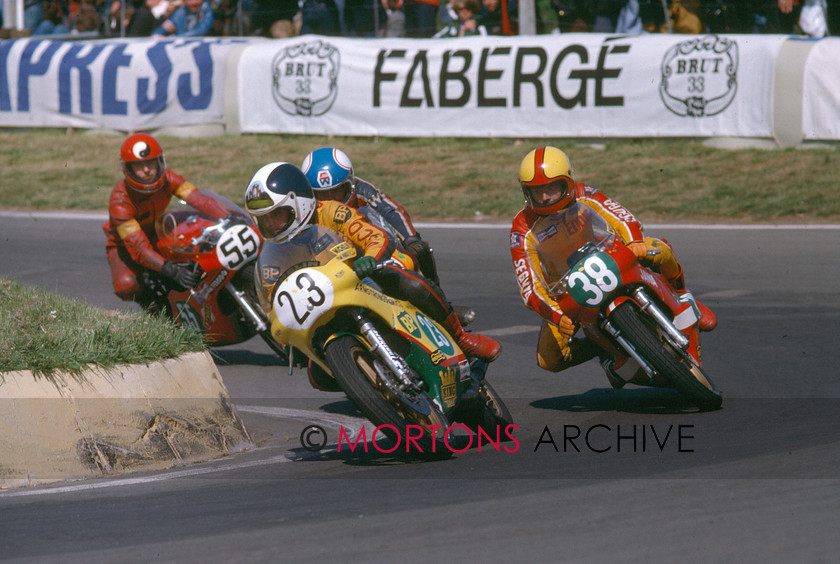 031 
 Post TT Mallory Park, 11.06.1978 - No. 23 Alan Stewart, No. 38 Peter Ellis and No. 55 Ian Richards all on Yamahas 
 Keywords: 1978, June, Mallory Park, Mortons Archive, Mortons Media Group Ltd, Nick Nicholls, Post TT