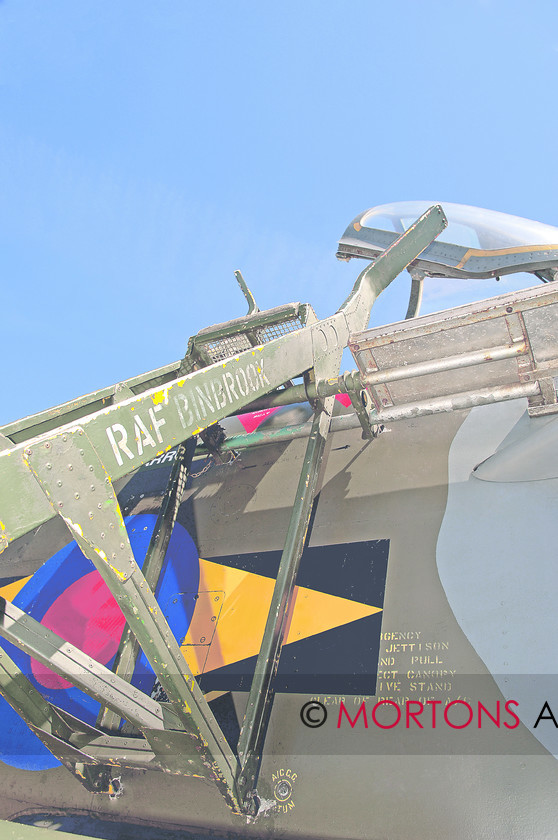 WD584640@54 Binbrook 1 
 Lightning F6 wearing 11 Squadron markings and RAF Binbrook prominently stenciled onto its pilots ladder. 
 Keywords: Aviation Classics, feature Binbrook, issue 5, Issue 5 Lightning, make EE, model Lightning, Mortons Archive, Mortons Media Group, publication Aviation