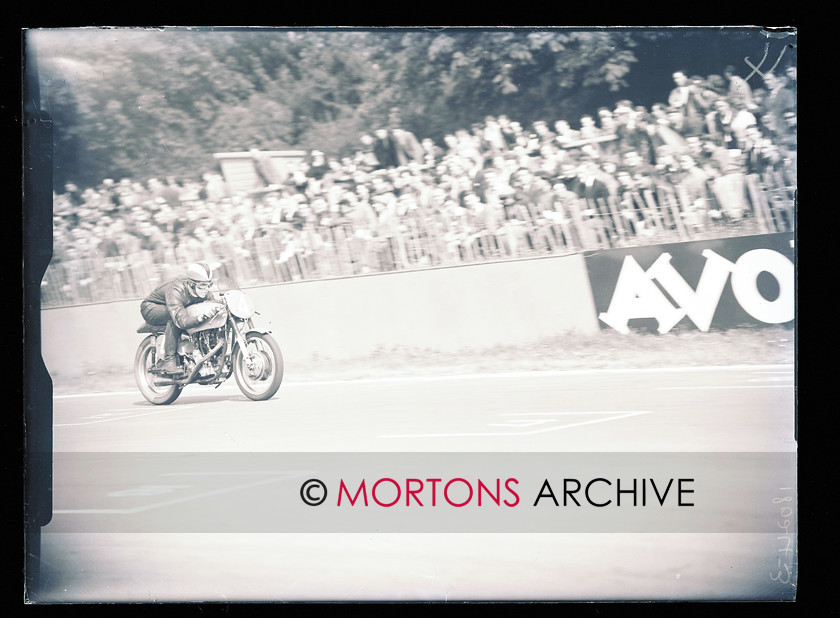 053 SFTP 7 
 Crystal Palace , August 1957 - R M Harding gettin down to it on his KTT-based 250cc racer. 
 Keywords: 2014, Crystal Palace, Glass plates, Mortons Archive, Mortons Media Group Ltd, November, Straight from the plate, The Classic MotorCycle