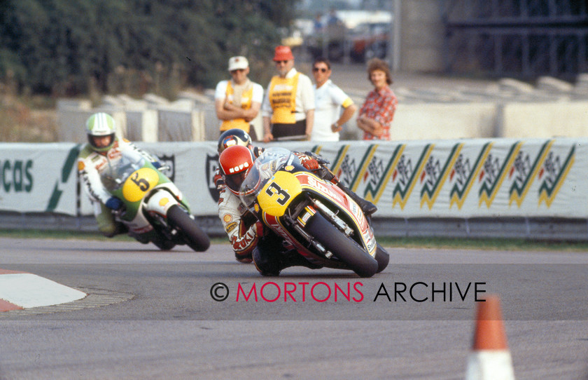 NNC 14 02 12 036 
 NNC 14 02 12 036 - No. 3 Randy Mamola - Suzuki leads Barry Sheene and Kork Ballington 
 Keywords: 1981, 50th Aniversary Race, Donington Park, Event, Mortons Archive, Mortons Media Group, Nick Nicholls