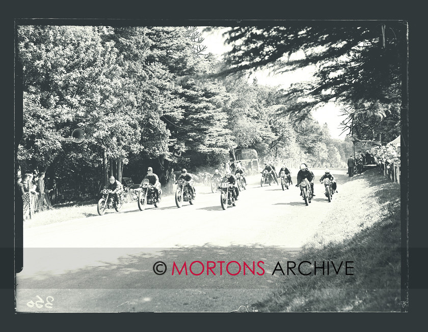 SFTP April 2012 - 10 
 Start of one of the 350cc races. 
 Keywords: 2010, Aberdare road races 1954, April, Mortons Archive, Mortons Media Group, Straight from the plate, The Classic MotorCycle